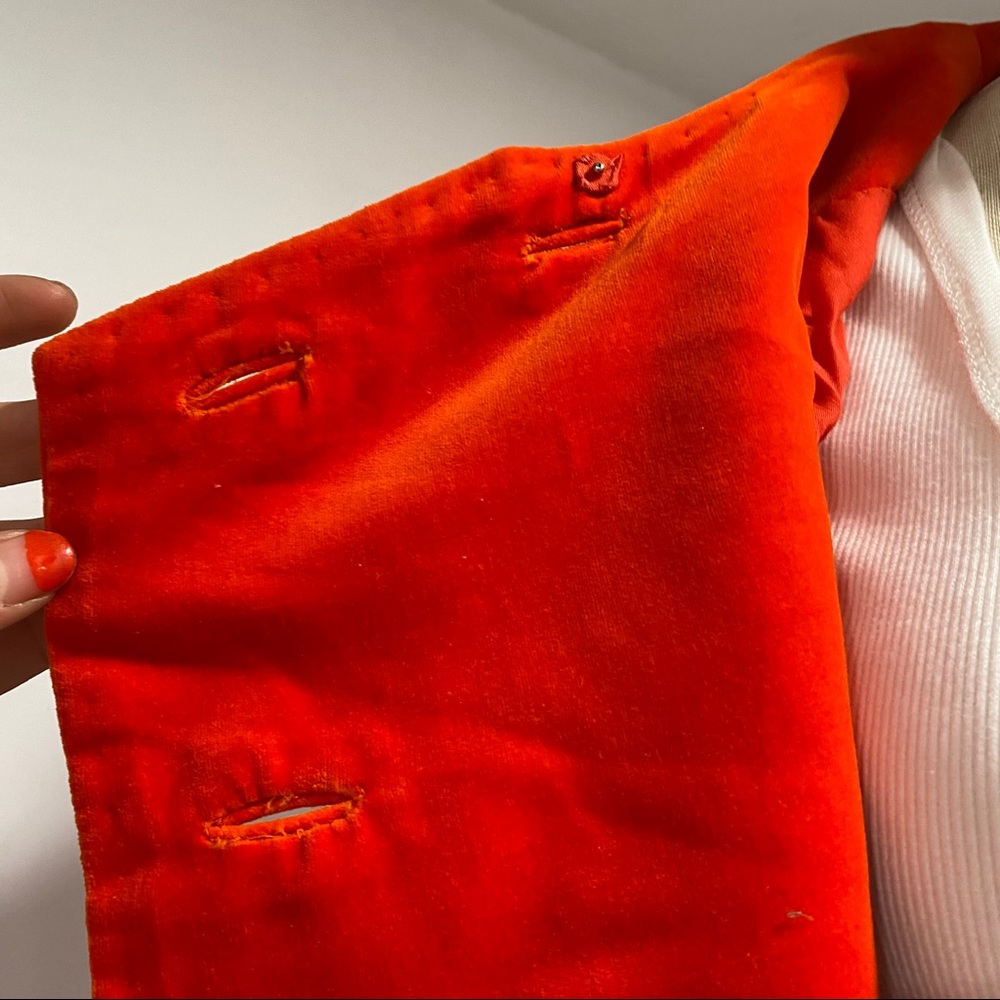 Vintage Velvet Red Cropped Blazer - Picture 6 of 6